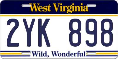 WV license plate 2YK898