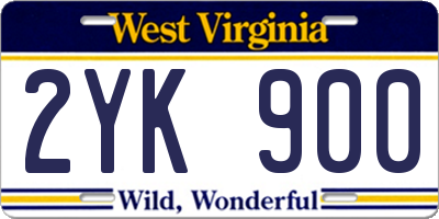 WV license plate 2YK900