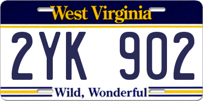 WV license plate 2YK902