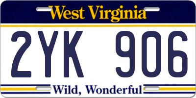 WV license plate 2YK906