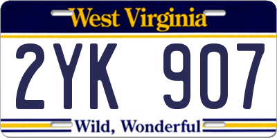 WV license plate 2YK907