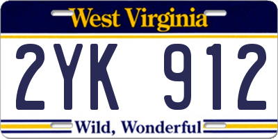 WV license plate 2YK912