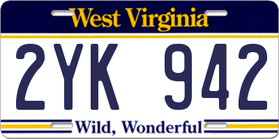 WV license plate 2YK942