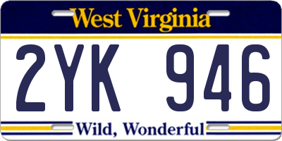 WV license plate 2YK946