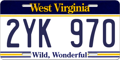 WV license plate 2YK970