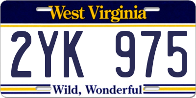 WV license plate 2YK975