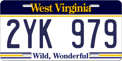 WV license plate 2YK979
