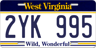 WV license plate 2YK995