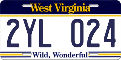 WV license plate 2YL024