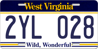 WV license plate 2YL028