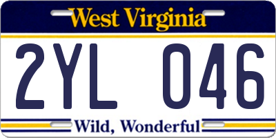 WV license plate 2YL046