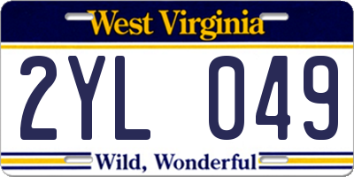 WV license plate 2YL049