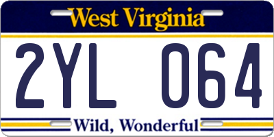 WV license plate 2YL064