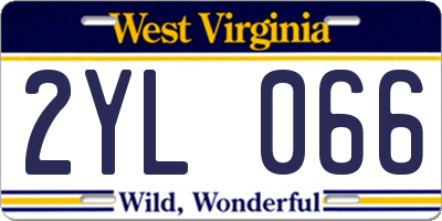 WV license plate 2YL066