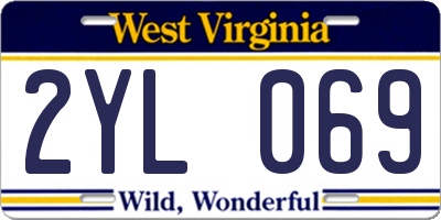 WV license plate 2YL069