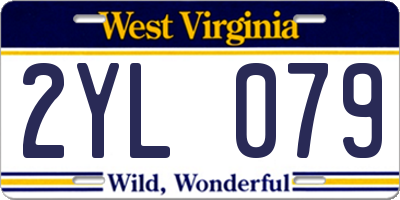 WV license plate 2YL079