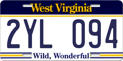 WV license plate 2YL094