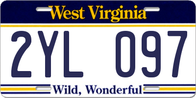WV license plate 2YL097