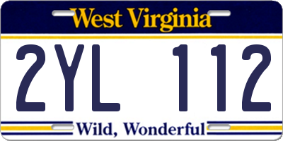 WV license plate 2YL112
