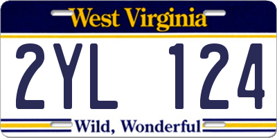 WV license plate 2YL124