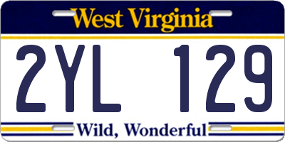 WV license plate 2YL129