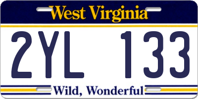WV license plate 2YL133