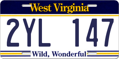 WV license plate 2YL147