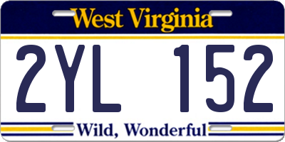 WV license plate 2YL152