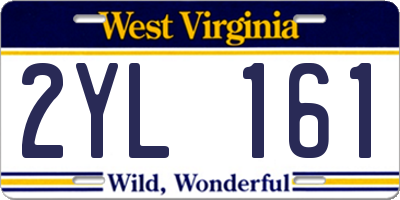 WV license plate 2YL161