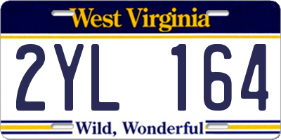 WV license plate 2YL164