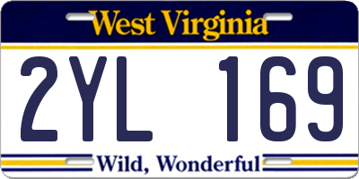 WV license plate 2YL169