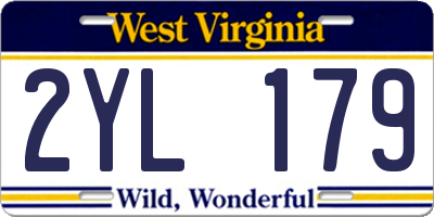 WV license plate 2YL179
