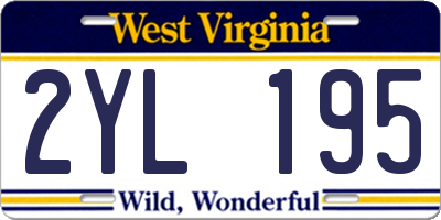 WV license plate 2YL195