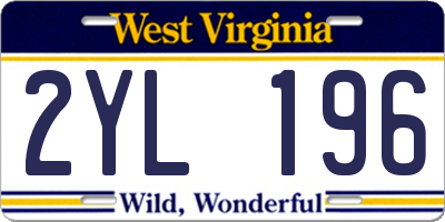 WV license plate 2YL196
