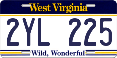 WV license plate 2YL225
