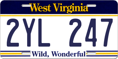 WV license plate 2YL247