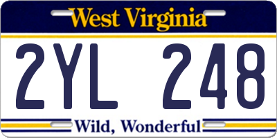 WV license plate 2YL248