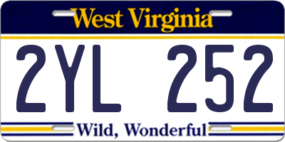 WV license plate 2YL252