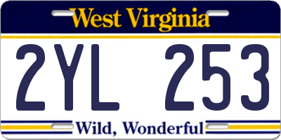 WV license plate 2YL253