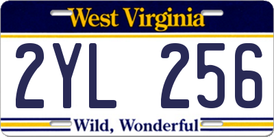 WV license plate 2YL256
