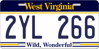 WV license plate 2YL266