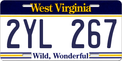 WV license plate 2YL267