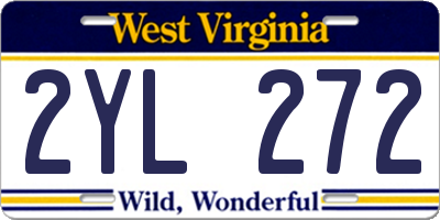 WV license plate 2YL272