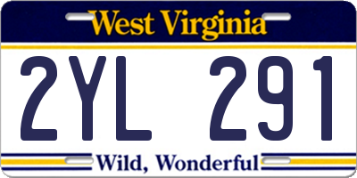 WV license plate 2YL291