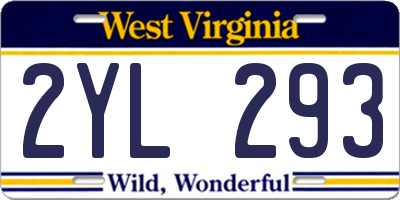 WV license plate 2YL293