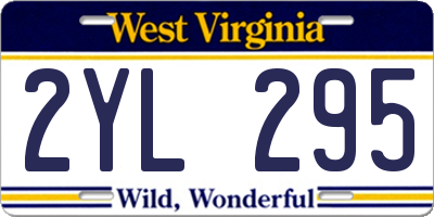 WV license plate 2YL295