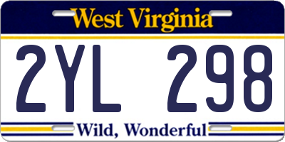 WV license plate 2YL298
