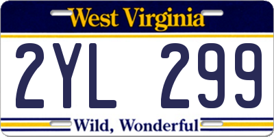 WV license plate 2YL299