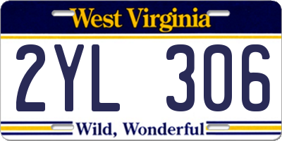 WV license plate 2YL306