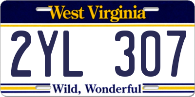 WV license plate 2YL307